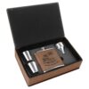 Drinkware - Laserable Leatherette® 6 oz. Flask Gift Box Sets - Image 2