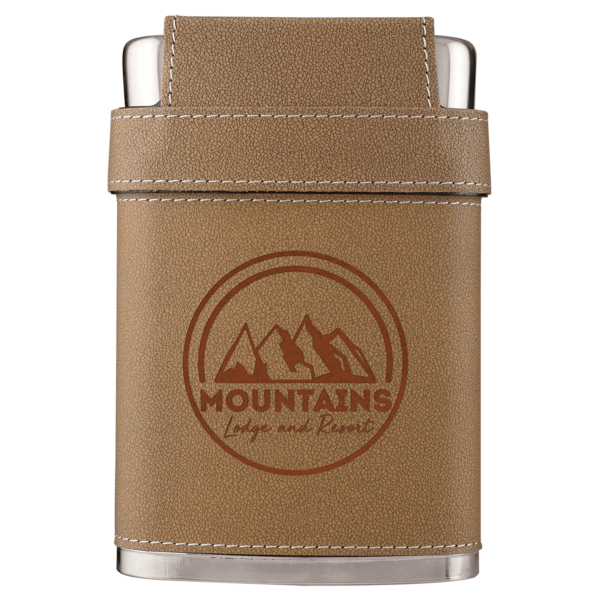 Drinkware - 7 oz. Leather Flask Kit - Image 3