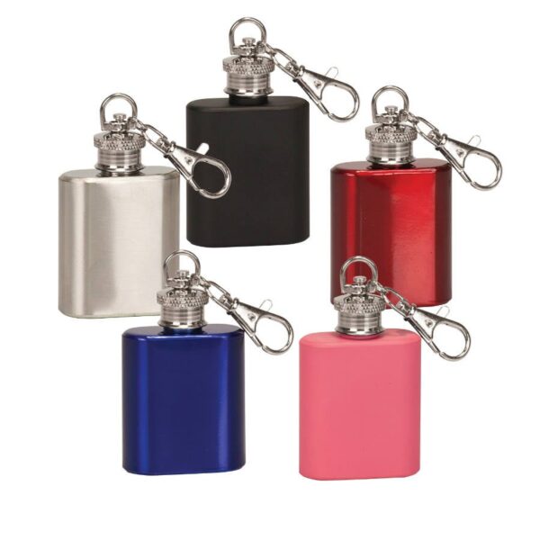 Drinkware - 1 oz. Stainless Steel Flask Keychains