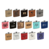 Drinkware - 6 oz. Color Stainless Steel or Leatherette Flasks