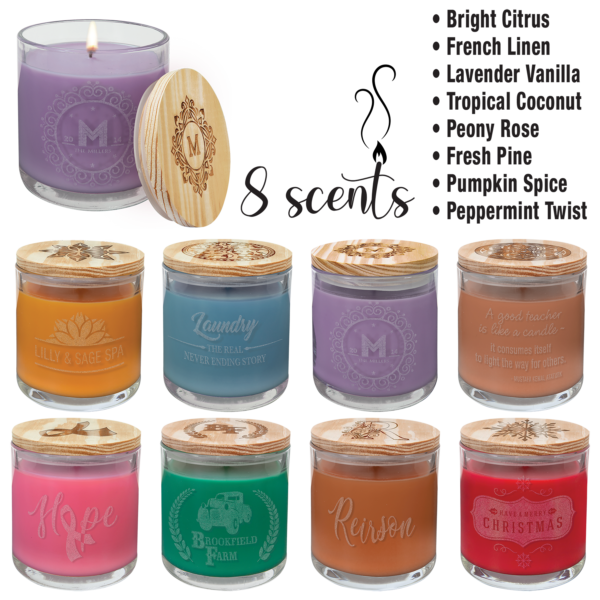 Gift - 14 oz. Glass Candles with Wood Lids