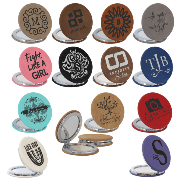 Gifts - Laserable Leatherette® Compact Mirrors