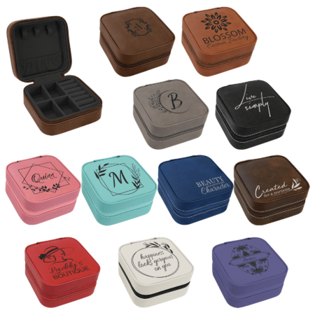 Gifts - Laserable Leatherette® Travel Jewelry Boxes